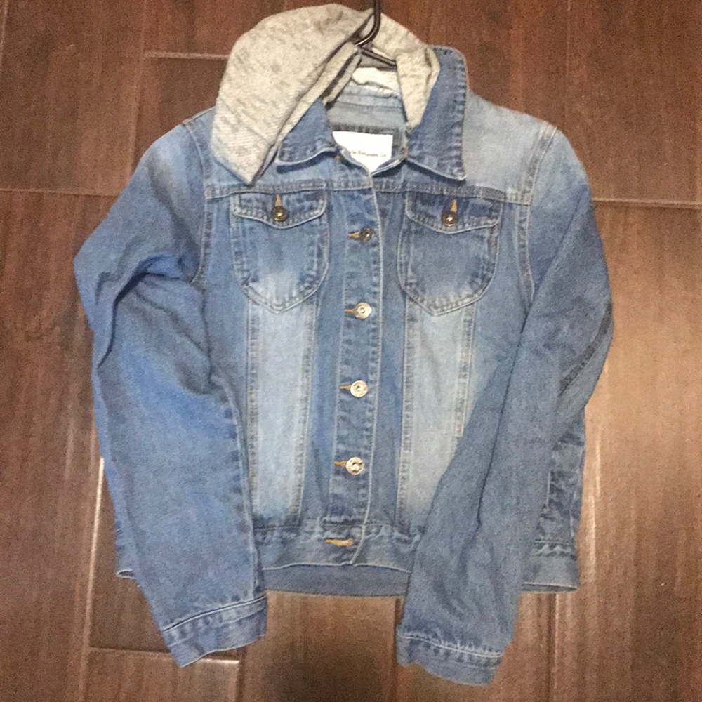 A Jean Jacket with a hood